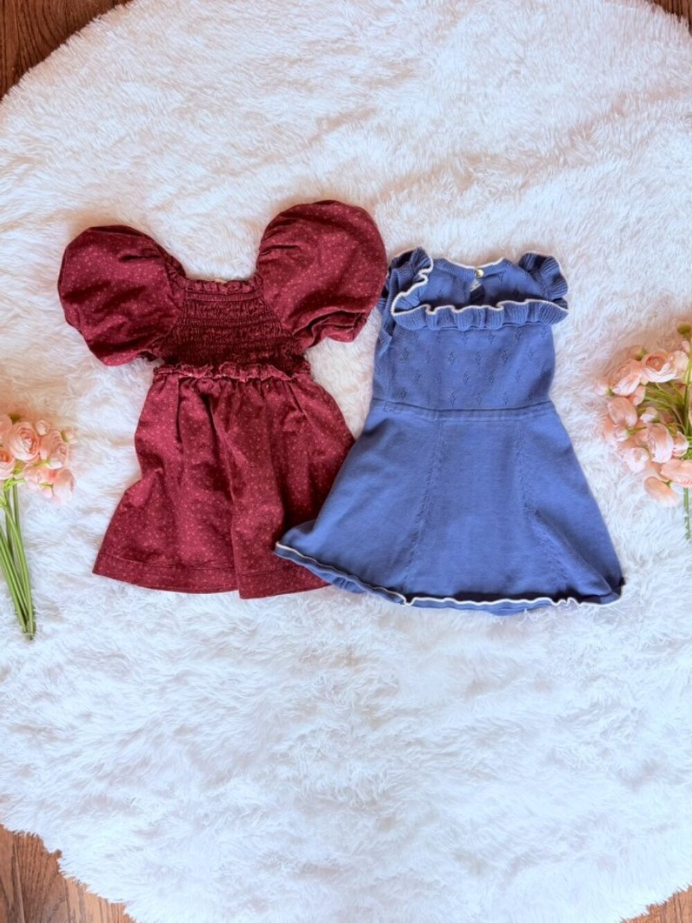 Organic Cotton Baby Dress Bundle 12-18M Smocked Ruffle Hope & Henry
